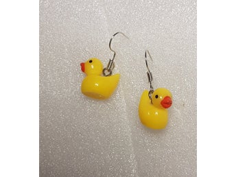 Örhänge gula ankor i acryl och tibetsilver