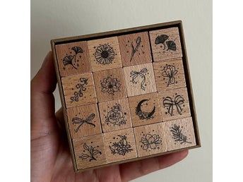 Trä Journaling Stämpelset DIY Dekorativa Stämplar