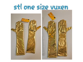 Maskerad utklädnad Foley guld handskar, storlek ONE SIZE