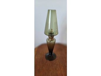 OLJELAMPA, glas, Skruf, omärkt, 1900-talets mitt.