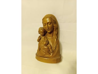 Träskulptur, Maria och Jesusbarnet, Skulptur - Madonna, ANRI Italien