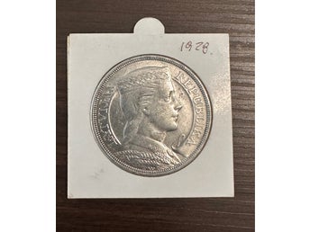 Lettland 5 Lati 1929 – Silvermynt – Latvijas Republika - Fint skick