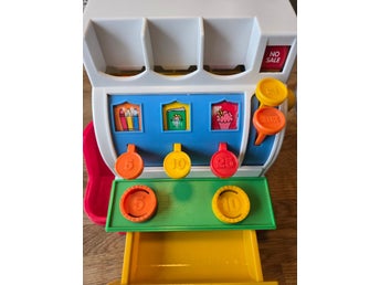 Fisher-Price kassaapparat med mynt -90 tal