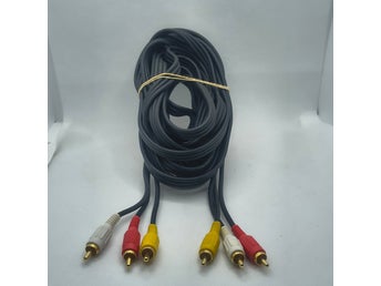 3x RCA Komposit AV-kabel - Hane till Hane - Guldpläterade kontakter - Lång kabel