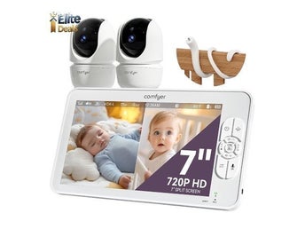 Ny Comfyer Split-Screen babymonitor 2 kameror babyvakt – mörkerseende temperatur