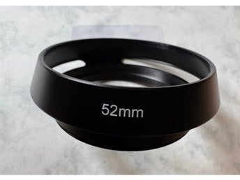 Motljusskydd i metall, 52 mm, för normal och vidvinkel, oanvänt