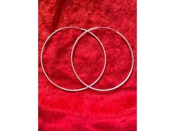 Creoler/Hoops Örhängen 72 mm Äkta 925 Sterling