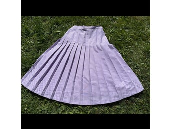 Retro vintage lila kjol rutig rockabilly 50-tal 60-tal