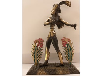The Prince of the Lilies - signed sculpture skulptur / bokstöd i metall Grekland