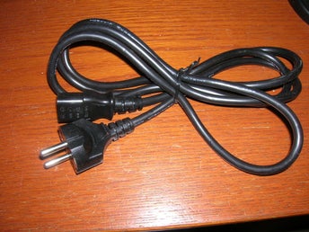 Strömkabel/nätkabel/elkabel 1,8m svart rak 25 st