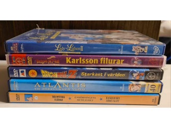 Barnfilmer - DVD -5st (Lady & Lufsen, Karlson på Taket, Starkast i Världen m.m.)