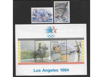 Belgien OS 1984 Judo häst bågskytte Mi 2171-72, Bl 54 xx