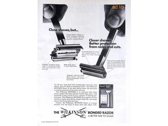 WILKINSON BONDED RAZOR, REKLAMANNONS 1973