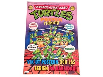 Teenage Mutant Hero Turtles Postertidning nr 1 från 1991 Svenska Upplagan