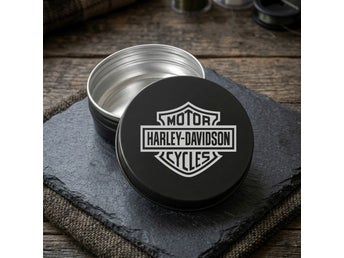 Harley Davidson - Stilren Metallburk / Snusdosa i Aluminium - Förvaringsdosa