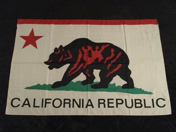 Nationsflagga - California Republic. Poster flagga Samlarobjekt från 80-talet