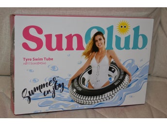 Badring Däck 115cm Stor (Sunclub) Svart/Vit Ny
