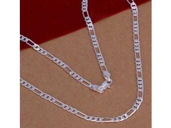 Helt Nytt: Halsband pläterad med äkta silver 925, 45cm, 4 mm såå fint