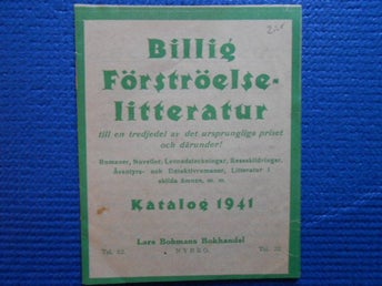 Katalog Billig Förströelse litteratur Lars Bohmans Bokhandel Nybro 1941