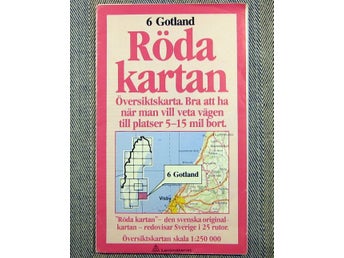 Röda kartan 6 Gotland 1:12500 väg stigar Svenska originalkartan Översiktskarta