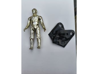 Vintage Star Wars C-3PO med avtagbara lemmar, 100 % komplett med originalnät (Kenner 1