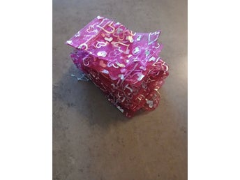 Organzapåse hjärtan 27 stycken - rosa 10x15 cm