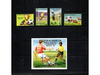 Antiguda och Barbuda Fotbolls-VM 1986 Mexiko block + serie **