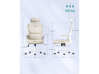 Kontorsstol, Ergonomisk nätstol för skrivbord, Justerbart nackstöd, OBN041L01