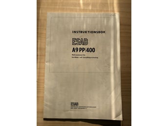 ESAB A9 PP/400 Instruktionsbok