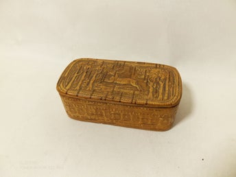 Antik vacker Snusdosa, Näverdosa, Sven Rundqvist Oscarshamn 1800-tal