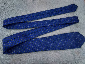 Slips 80-tal Design Italian Pure Silk Kornblå Mönstrad L 148,5 cm B 7,5 cm