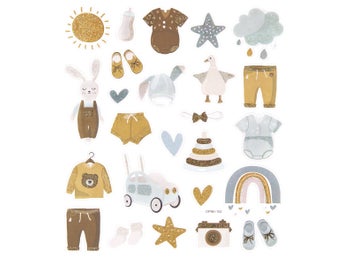 Stickers baby blå (25 st) - klistermärken
