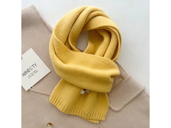 Ullscarf, Gul, varm & mjuk, 20 x 150 cm, yllehalsduk, Fri leverans