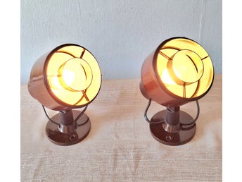 RETRO 70-TAL ENCO 2ST. SPOTLIGHTS VÄGG/SÄNGLAMPA PLAST LAMPA BELYSNING INREDNING