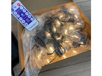 12m 30 LEDs utomhus solar ljusslinga med solpanel och fjärrkontroll,99% ny skick