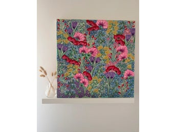 Målning m blommor 50x50