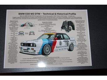 BMW E30 M3 DTM Technical & Historical Profile - A2 Poster (59,4cmx42cm)