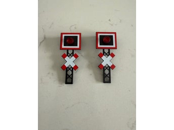 Lego tåg 12v tågövergångsskyltar crossing sing ics12v retro classic vintage