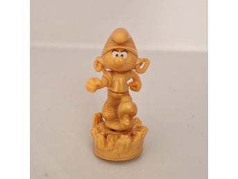 Kinder Surprise egg figur, Joggande smurf i guld, EN403, Ferrero, Golden edition