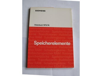Siemens Databok Datenbuch 1975/1976 Speicherelemente Vintage Retro