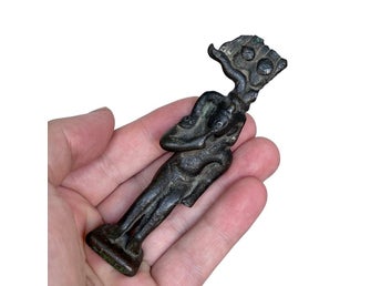 Egyptisk forntid Amun brons staty, Harpocrates skulptör (1400-688 f.Kr.)