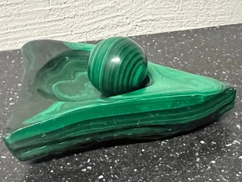 Äkta malakit skål
