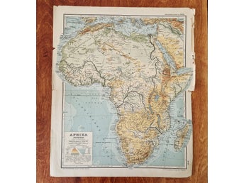 Karta Afrika Physisch 1902 Sohr-Berghaus Fysisk karta