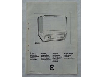 Bruksanvisning för Husqvarna Disco QB 45 D Bänkdiskmaskin Vintage disk glas