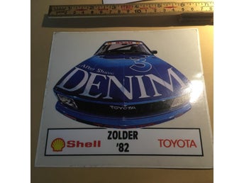 Toyota Shell zolder 1982 after shave denim Klistermärke bil.