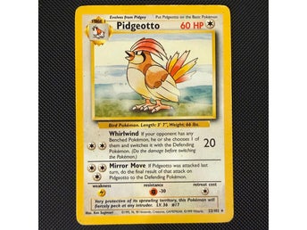 Pokemon TCG Card - Pidgeotto (22/102) Shadowless Edition - Base Set