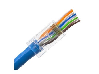 RJ45 pass through kontakt cat6 - 20 stycken