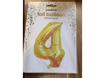 Panduro folieballong siffra 4 – guld, 66 cm