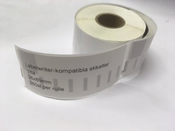 260st 89x36mm Dymo labelwriter -kompatibla etiketter vita 99012