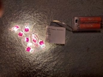 Ljusslinga med Rosa Kaniner för 2 AAA Batterier
